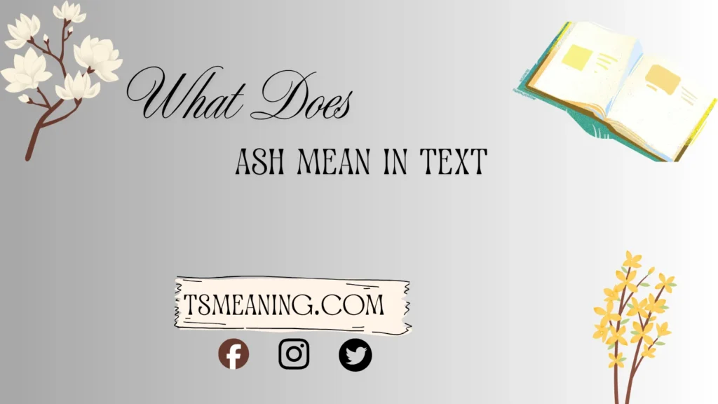 what does ash mean in text