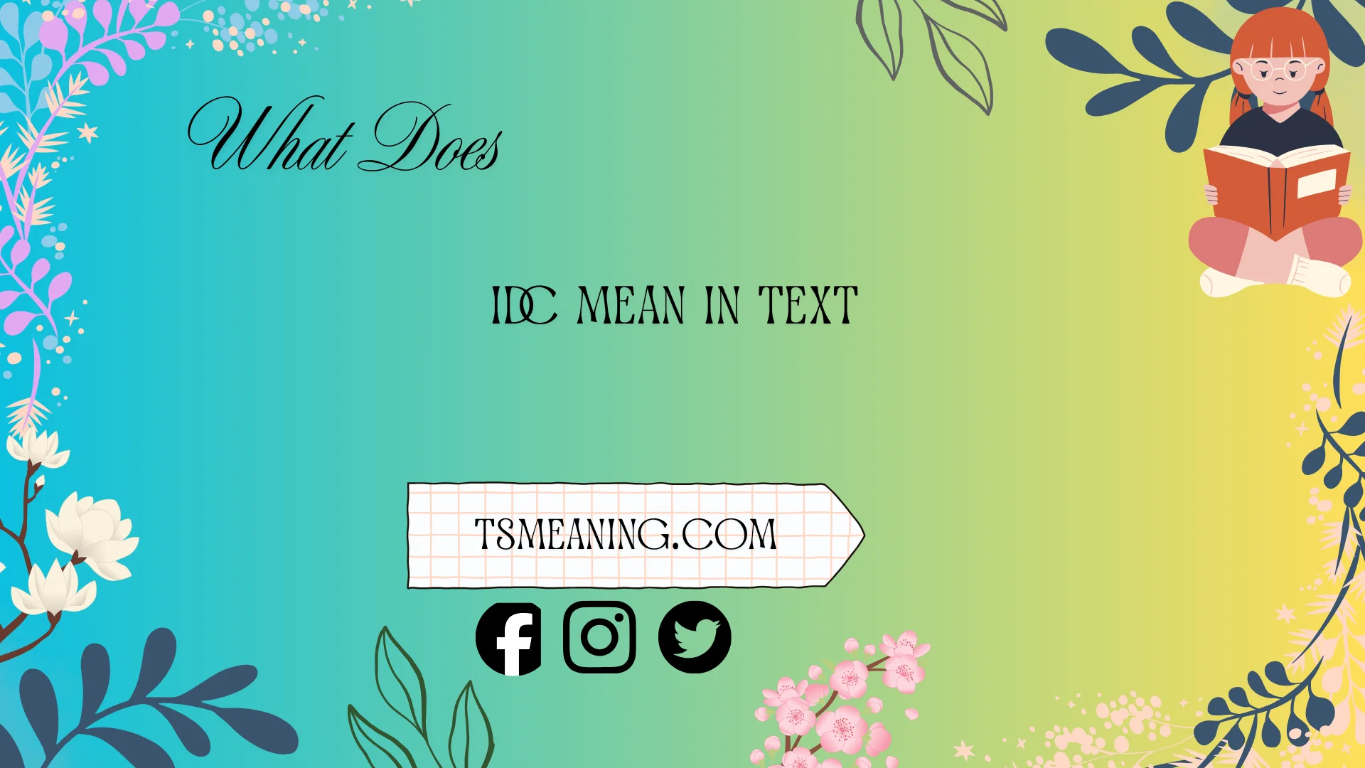 what does idc mean in text