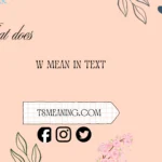 what does w mean in text